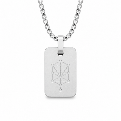 Nano Zohar Necklace - Full 23 Volume Aramaic Zohar Nano Inscribed Kabbalah Jewelry | Obsidian Noir, Lumina, Eclipse Editions | Aluminum Frame Stainless Steel Chain