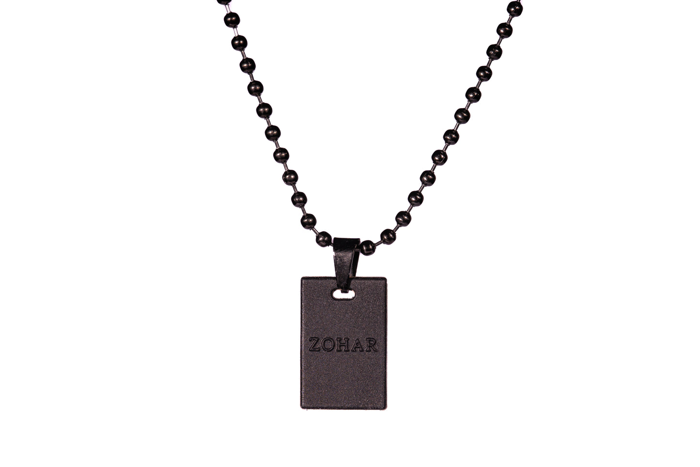 Nano Zohar Protection Necklace, Black Silicon Pendant with Tree of Life Design, 26-inch Stainless Steel Chain